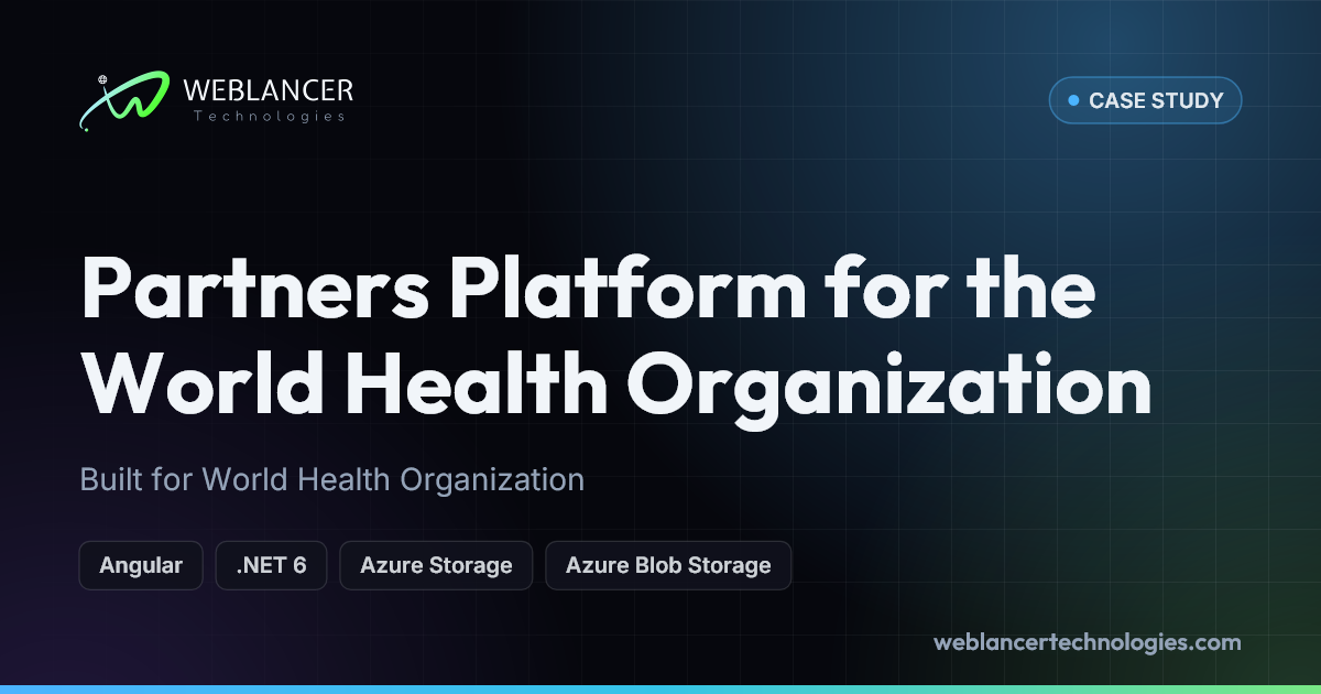WHO Partners Platform | Angular & .NET Case Study | Weblancer